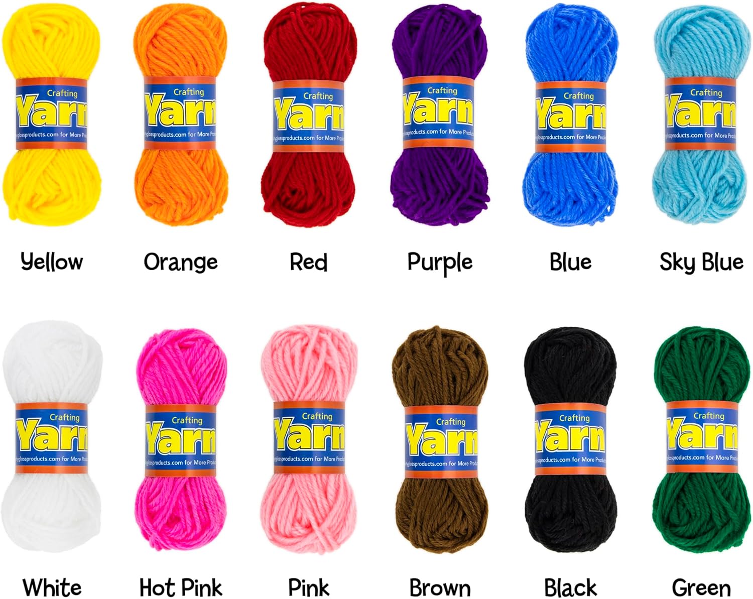 Hygloss Assorted Acrylic Yarn Set - 12 Mini Colorful Skeins for Crocheting & Knitting - Soft, Smooth 100% Acrylic Yarn- 24 Yard Per Skein, Total 288 Yds - Image 5
