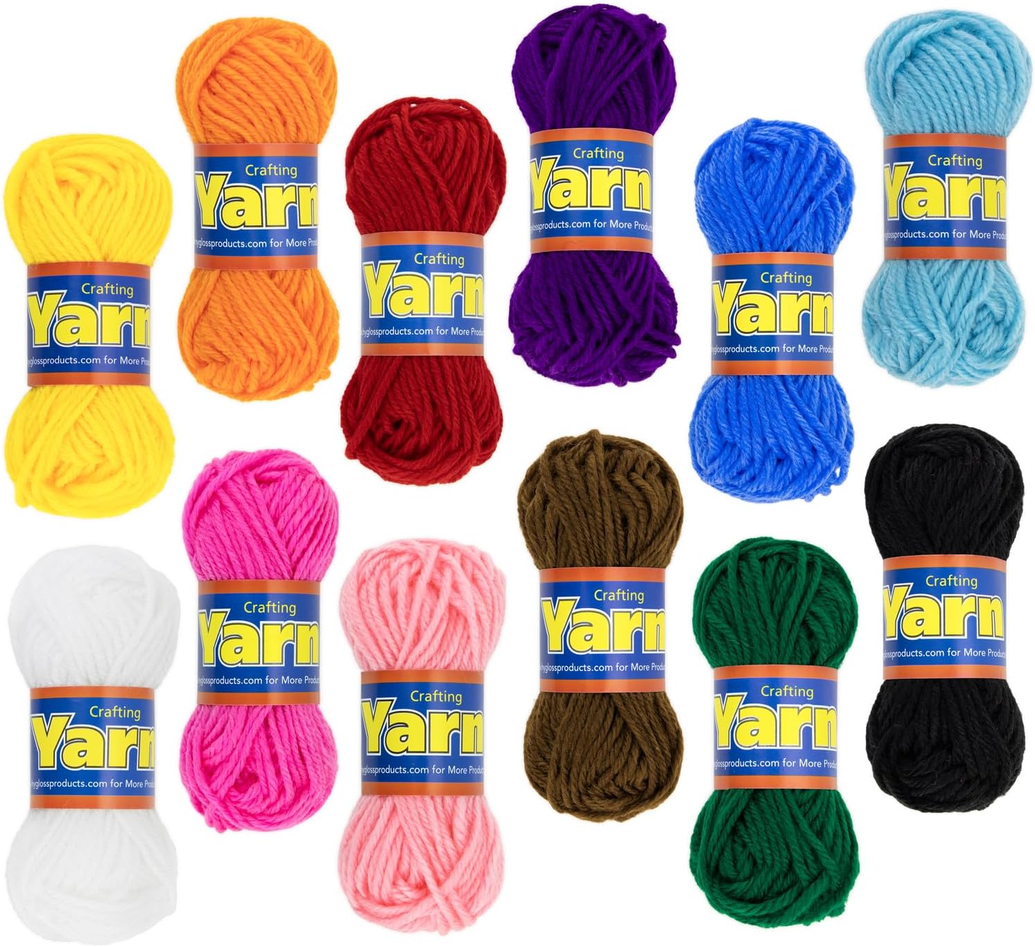 Hygloss Assorted Acrylic Yarn Set - 12 Mini Colorful Skeins for Crocheting & Knitting - Soft, Smooth 100% Acrylic Yarn- 24 Yard Per Skein, Total 288 Yds - Image 6