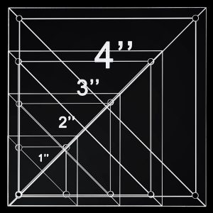 Nezyo 4 Pcs Quilting Rulers 4 Sizes Sewing Rulers Clear Quilting Templates for Fabric Cutting Crafts Supplies (Square,1.5", 2.5", 3.5", 4.5")