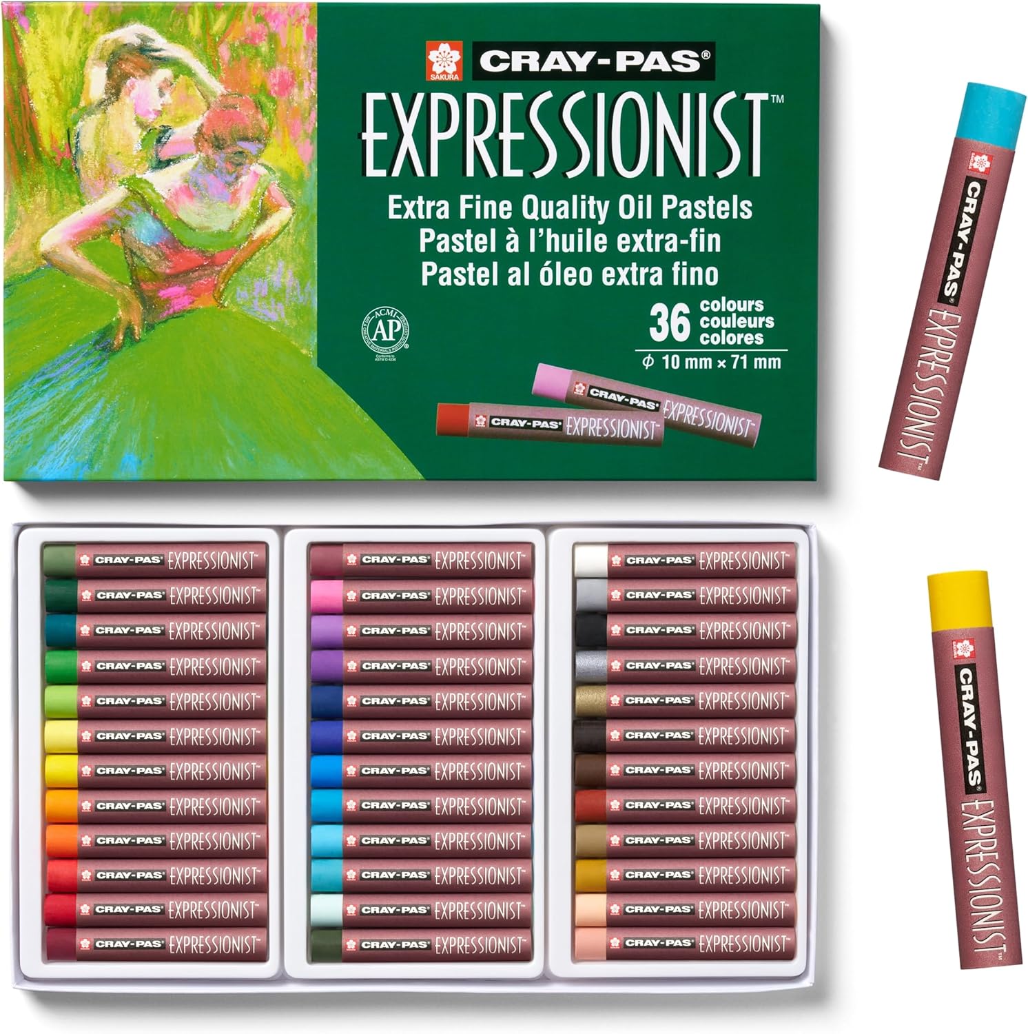 SAKURA Cray-Pas Expressionist Oil Pastel Set - Soft Oil Pastels for Artists - 36 Colors